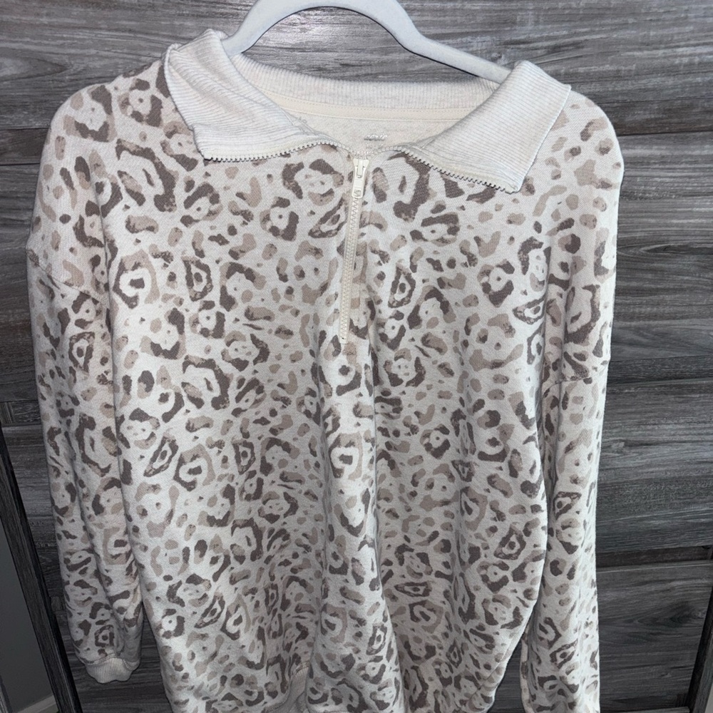Aerie Leopard Print Crewneck